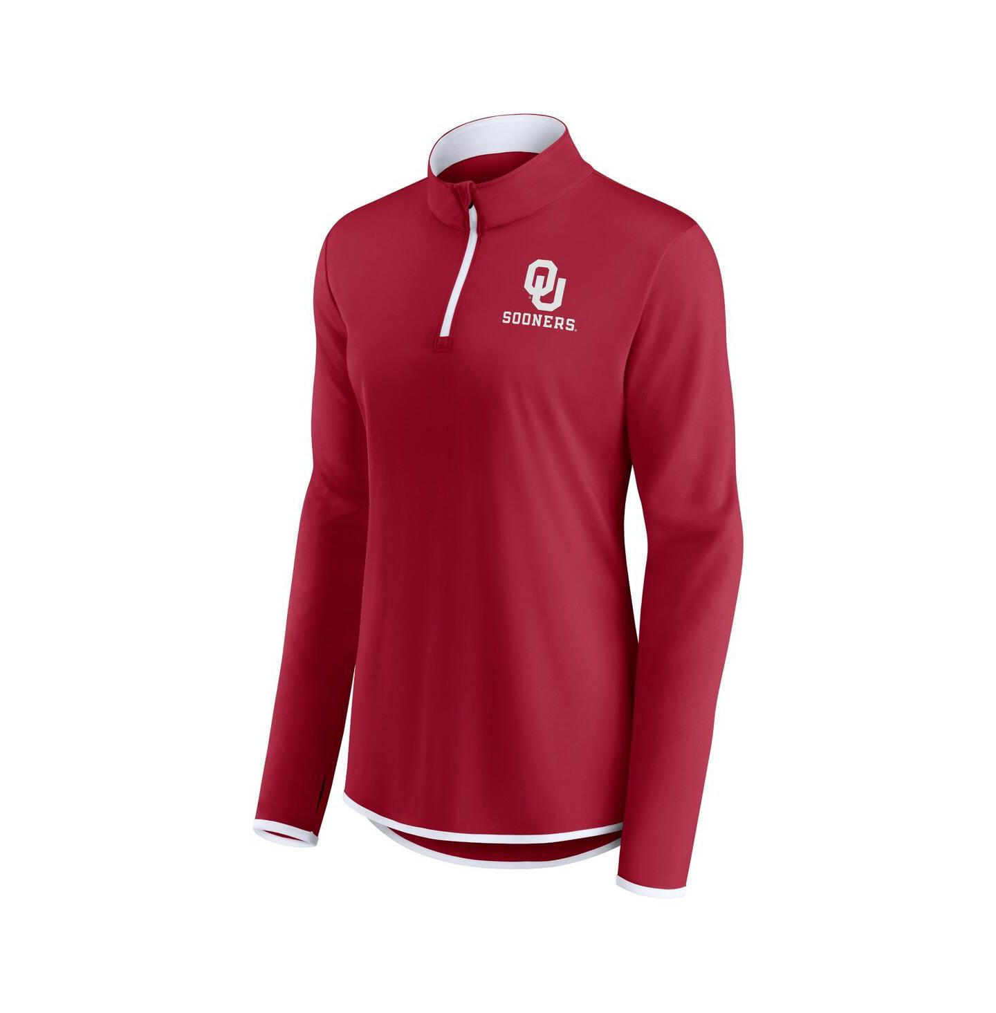 Женский топ Fanatics Crimson Oklahoma Sooners Worth the Drive Quarter-Zip — фото 3