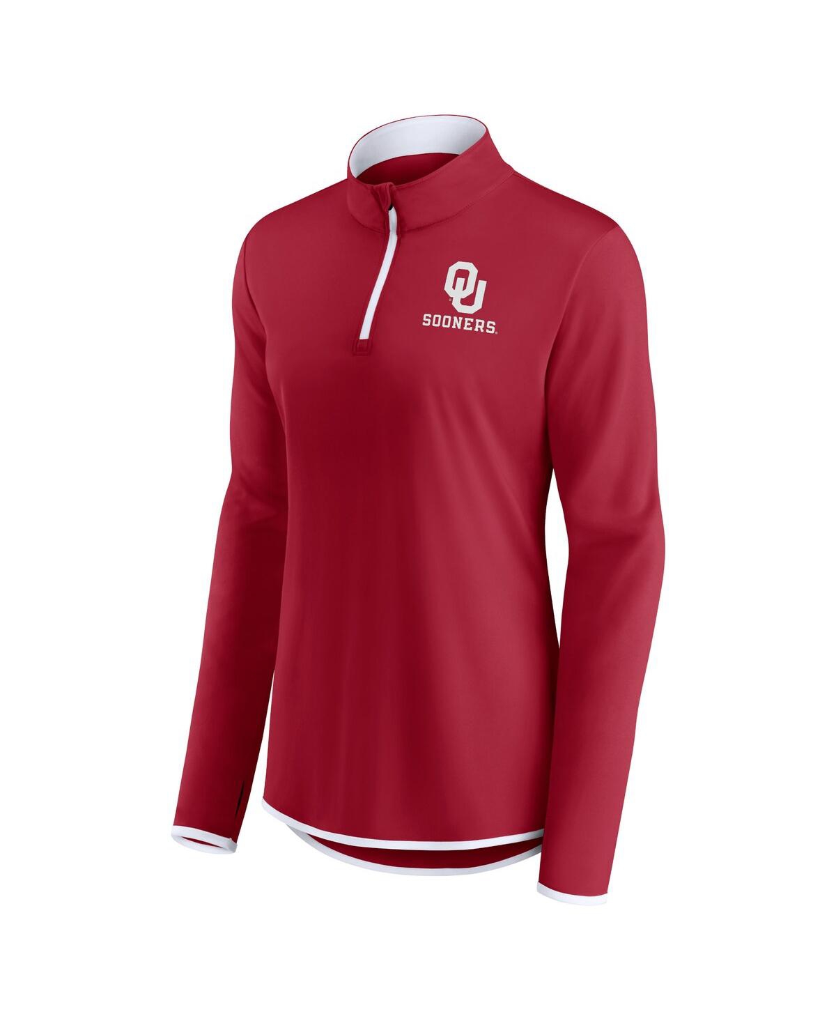 Fanatics Branded Crimson Oklahoma Sooners Worth The Drive Quarter-zip Top In Crimson