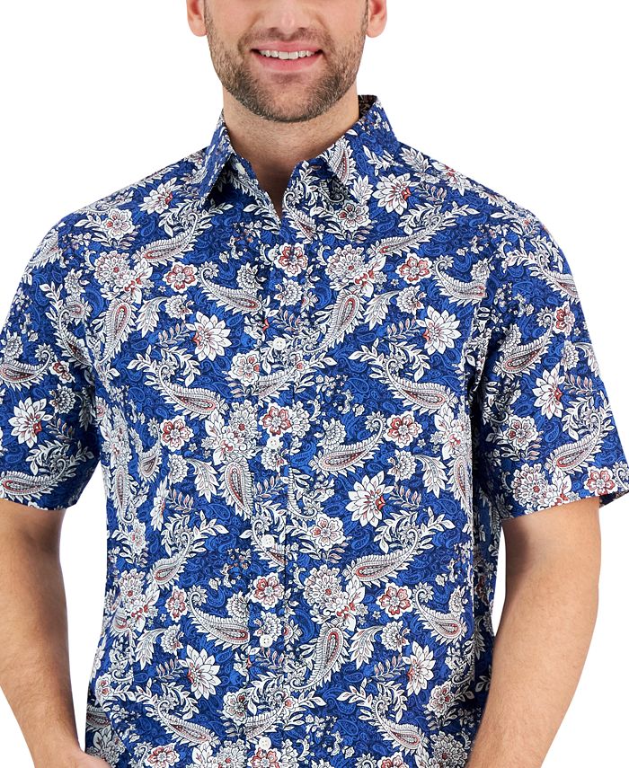 Club Room Men's Elevated Luna Paisley Shirt, Created for Macy's - Macy's