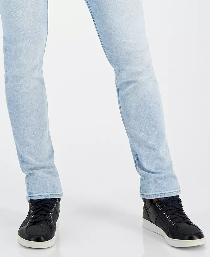 Men's Light-Wash Slim Tapered Fit Jeans - thumbnail 6