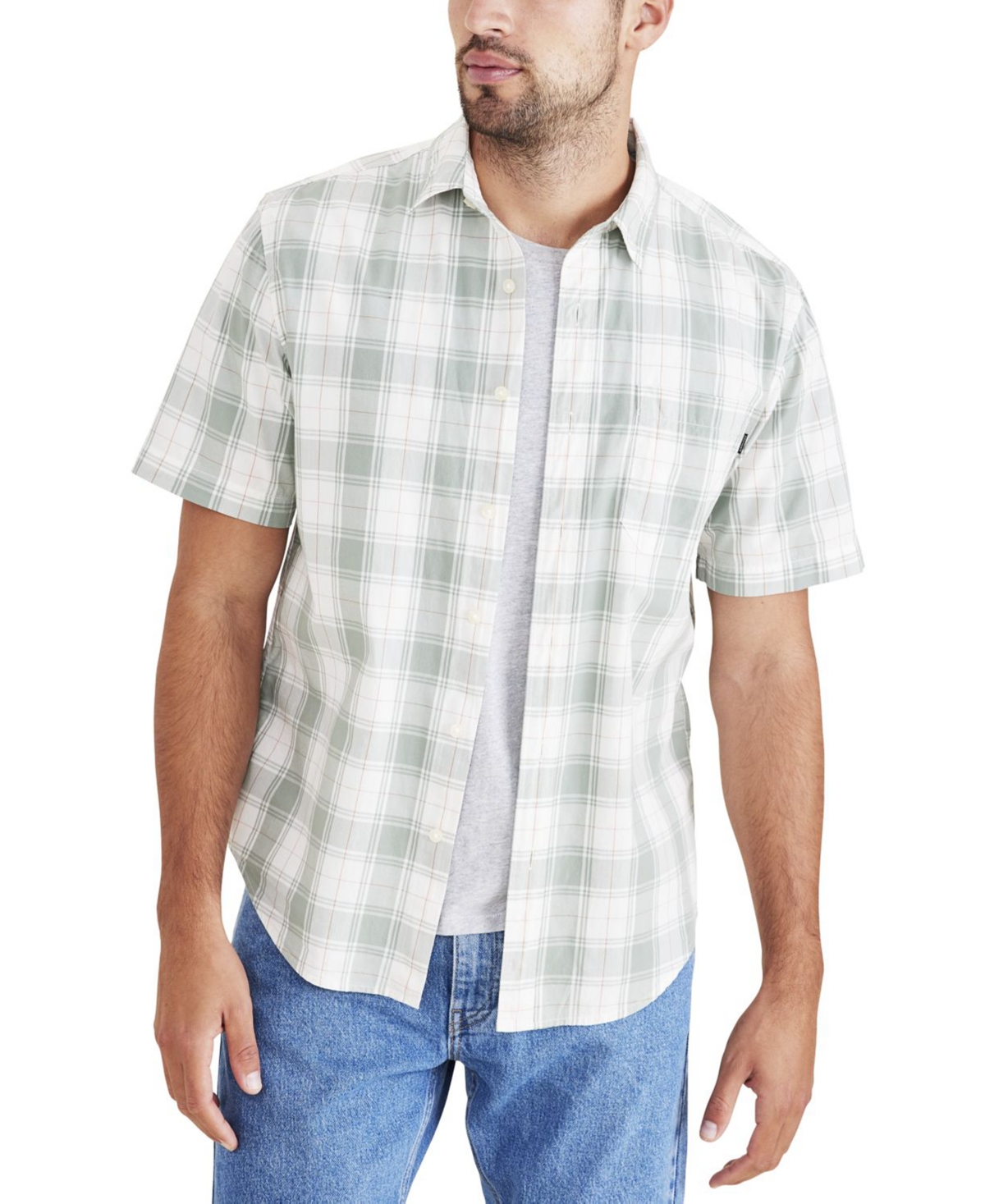 Dockers Men's Short-Sleeve Casual Woven Plaid Shirt
