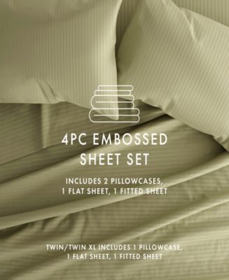 Expressed In Embossed Striped 3-Pc. Sheet Set, Twin