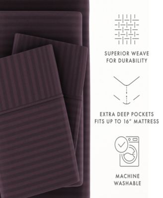Expressed In Embossed Striped 4-Pc. Sheet Set, Queen