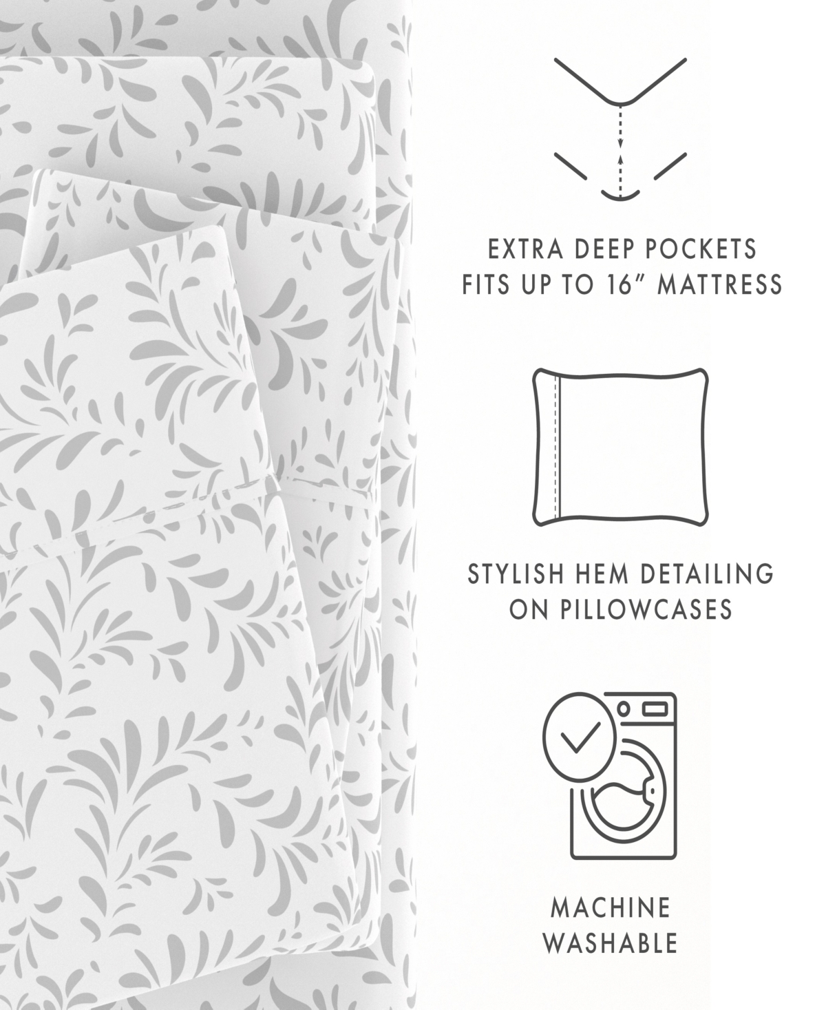 The Farmhouse Chic Premium Ultra Soft Pattern 3 Piece Sheet Set by Home Collection -