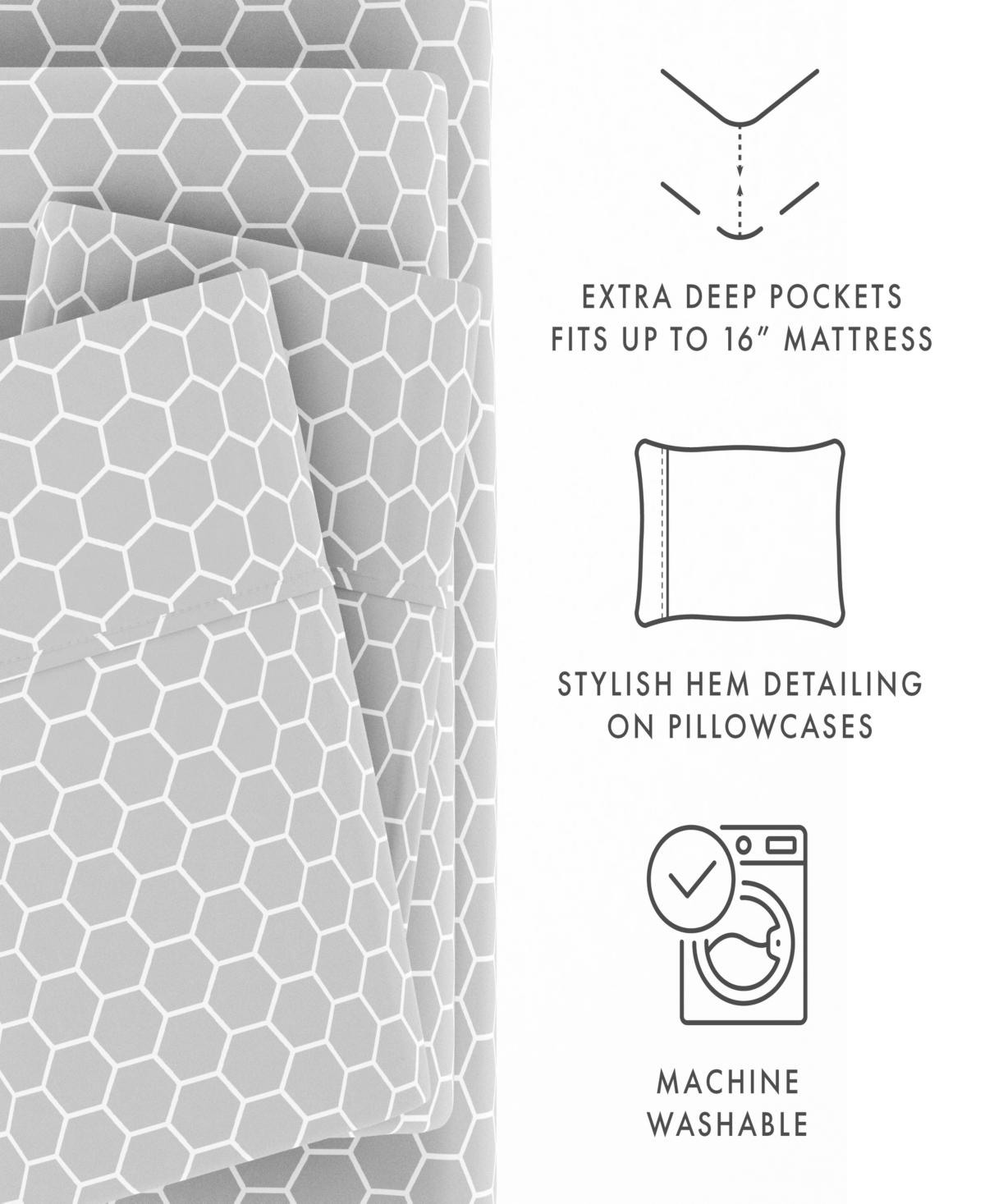 The Farmhouse Chic Premium Ultra Soft Pattern 4 Piece Sheet Set by Home Collection -