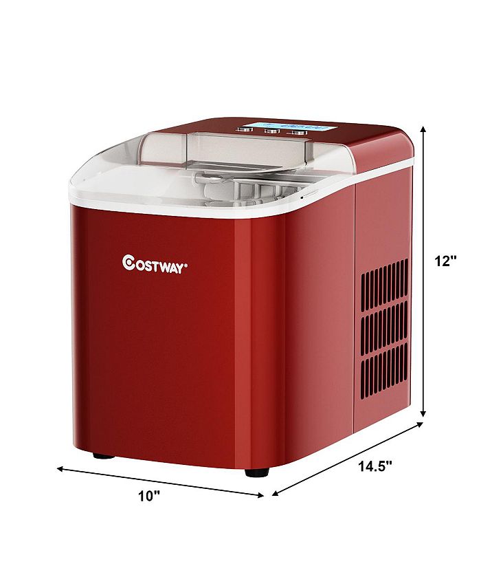 Costway Stainless Steel Ice Maker Countertop 26LBS/24H LCD Display Macy's