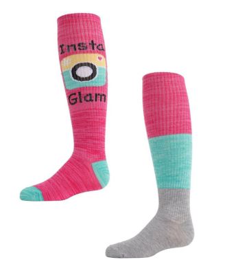 2 Pairs Girl's InstaGlam Knee High Socks - Macy's