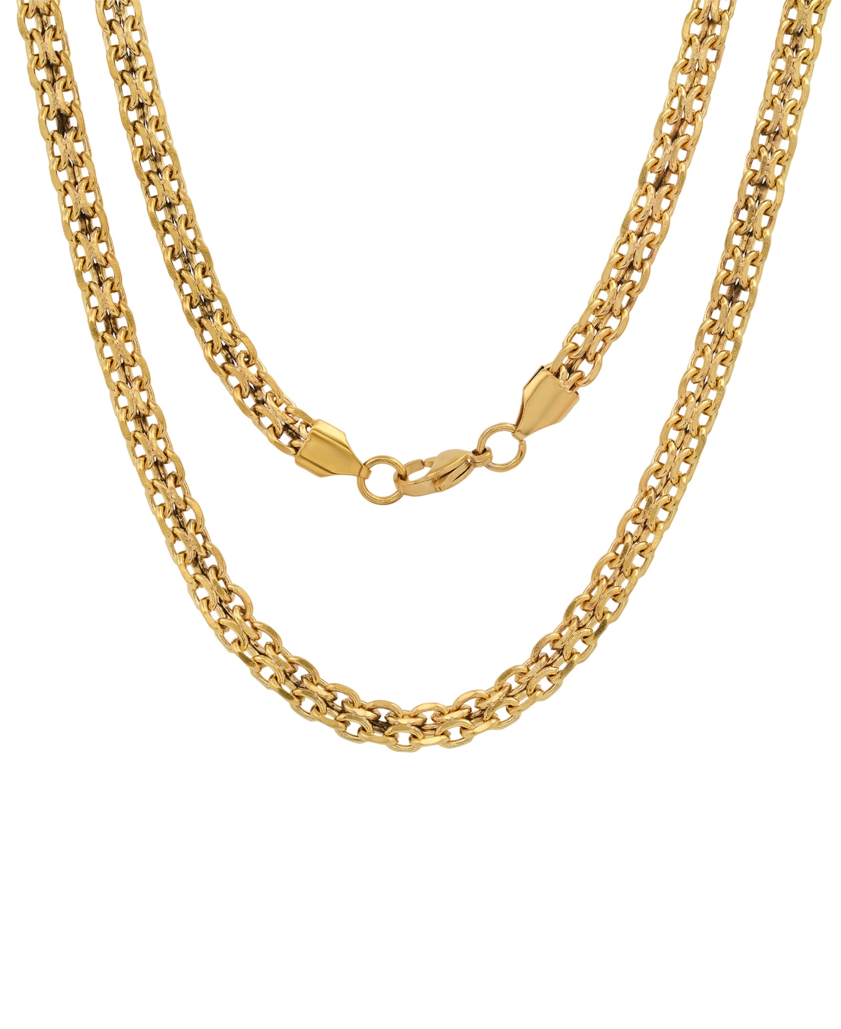 Hmy Jewelry 18k Gold Plated Bismarck Mesh Chain Link Necklace