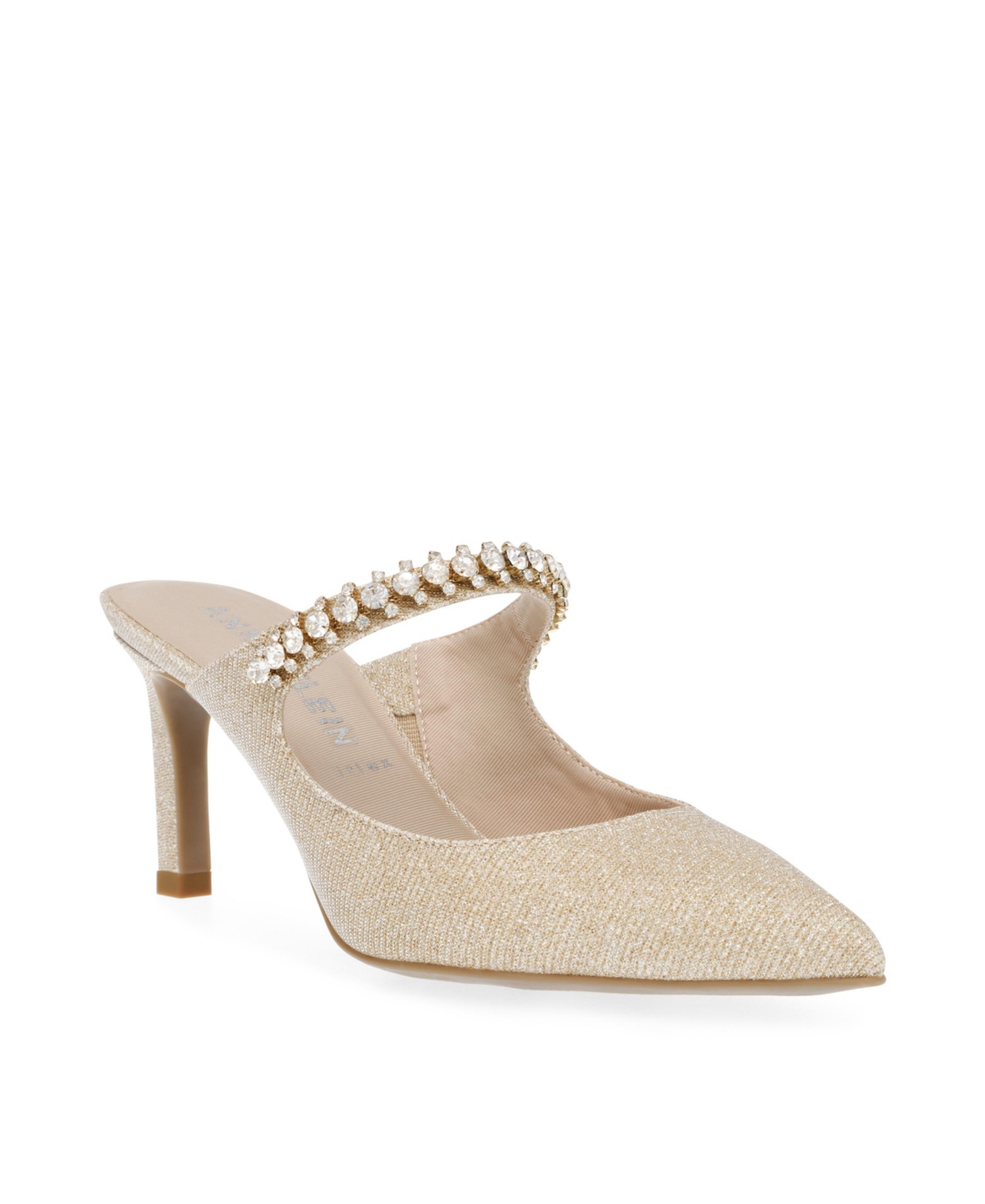 Anne Klein Rhiannon Crystal Pointed Toe Pump In Platinum
