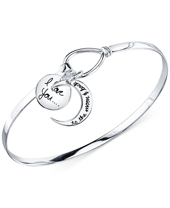 I Love You to The Moon and Back Bangle Bracelet