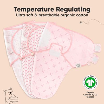 3pk Soothe Baby Swaddle, Organic Baby Swaddle Sleep Sacks, Newborn, Infant Swaddle Sack
