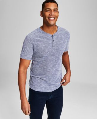 And Now This - Men's Textured Short-Sleeve Henley T-Shirt
