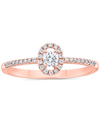 Diamond Halo Engagement Ring (1/4 ct. t.w.) in 14k White, Yellow or Rose Gold
