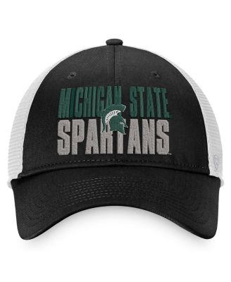 Men's Black, White Michigan State Spartans Stockpile Trucker Snapback Hat