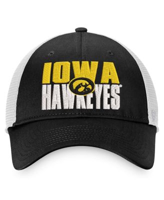 Men's Black, White Iowa Hawkeyes Stockpile Trucker Snapback Hat