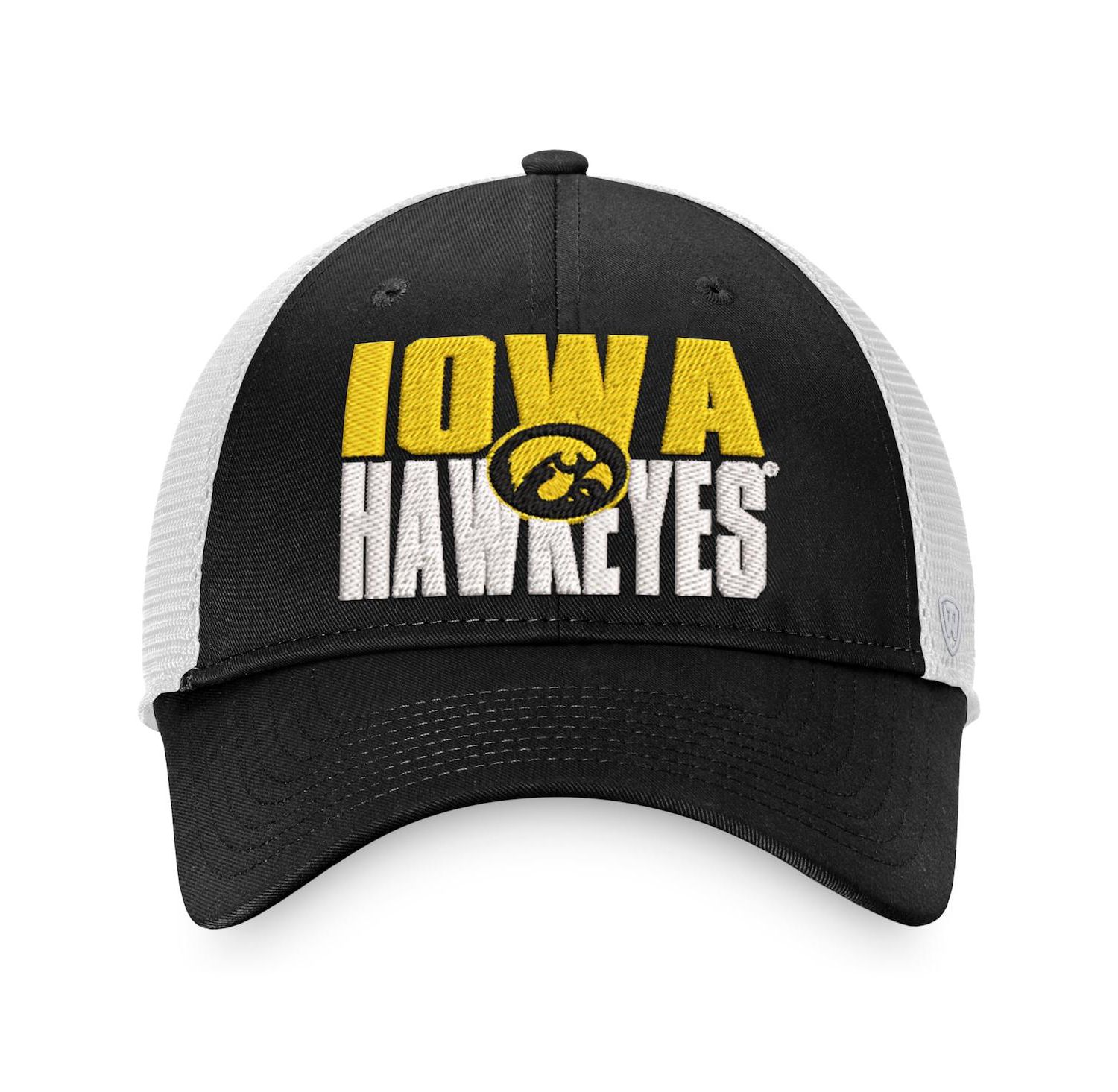 Men's Black, White Iowa Hawkeyes Stockpile Trucker Snapback Hat