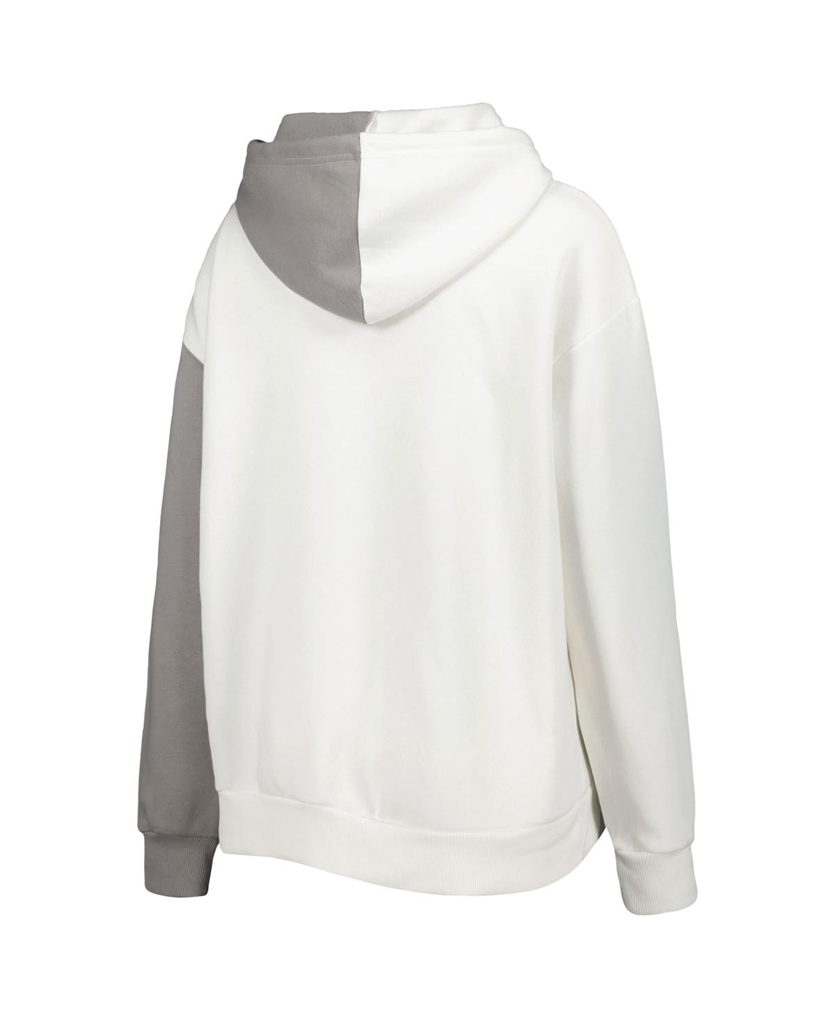 Shop Gameday Couture Women's  Gray, White Arkansas Razorbacks Split Pullover Hoodie In Gray,white