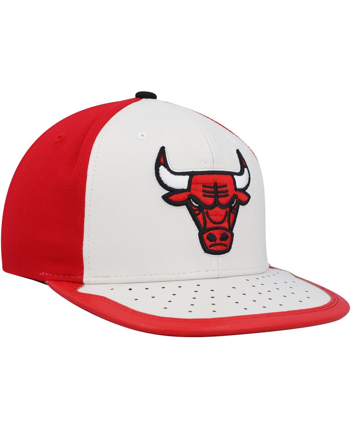 Mitchell & Ness Men's  White, Red Chicago Bulls Day One Snapback Hat In White,red