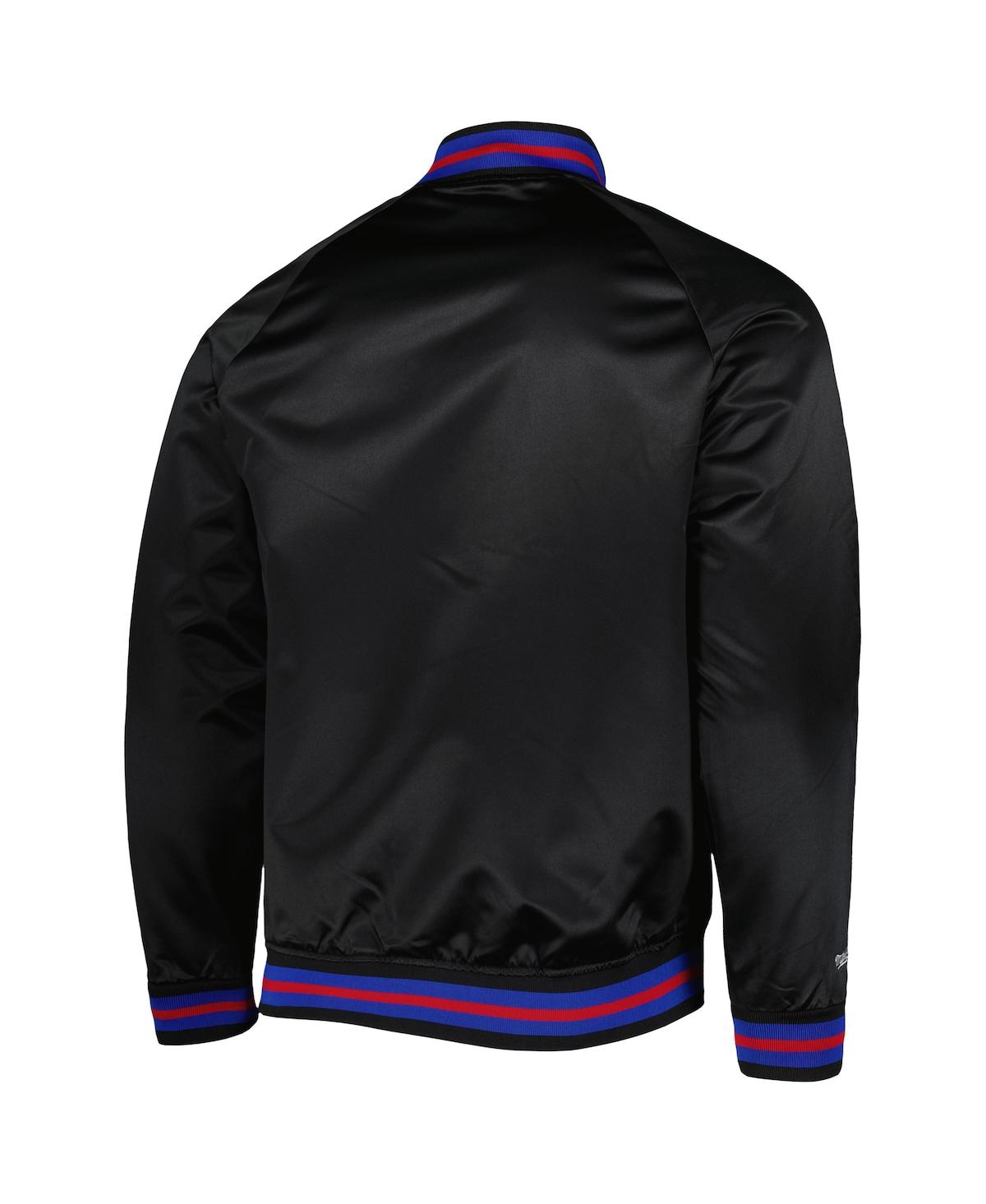 Men's Mitchell & NessChicago Cubs Satin Raglan Full-Snap Varsity Jacket - Black