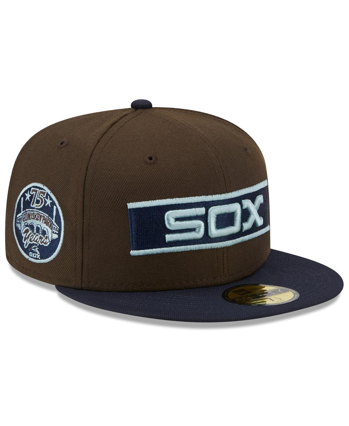 Men's New Era Navy Chicago White Sox Comiskey Park 75th Anniversary Walnut 9FIFTY Fitted Hat - Navy