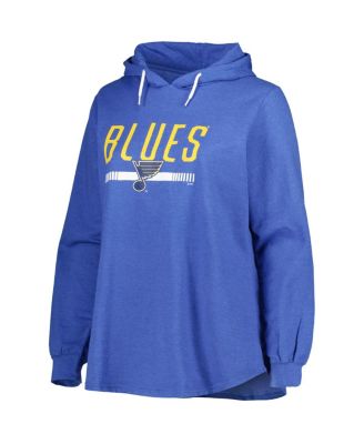 Women's Heather Royal St. Louis Blues Plus Size Fleece Pullover Hoodie