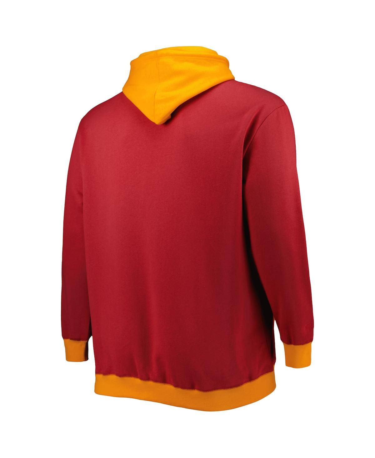 Mitchell & Ness Men's  Red, Orange Tampa Bay Buccaneers Big And Tall Big Face Pullover Hoodie In Red,orange