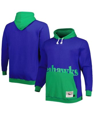Men's Royal, Green Seattle Seahawks Big and Tall Big Face Pullover Hoodie