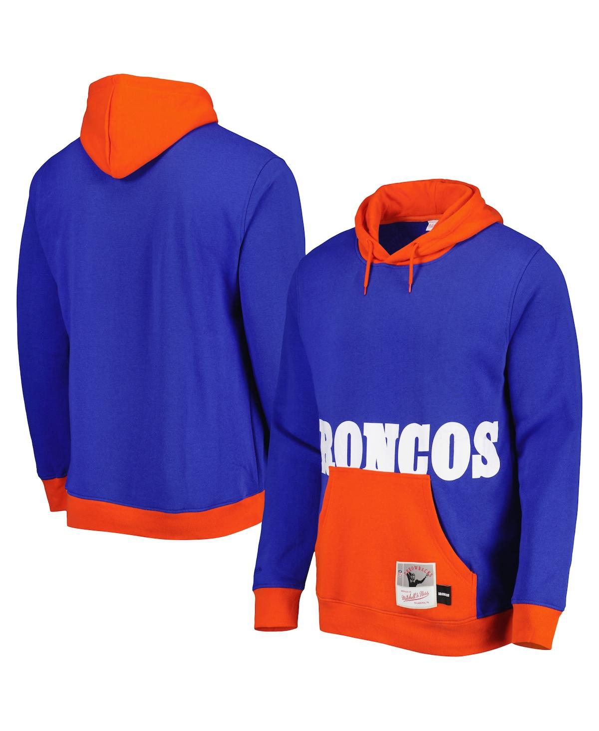 Mitchell & Ness Men's  Royal Denver Broncos Big Face 5.0 Pullover Hoodie In Royal