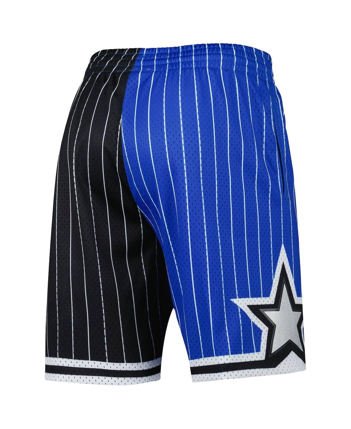 Mitchell & Ness Men's  Blue, Black Orlando Magic Big And Tall Hardwood Classics Split Swingman Shorts In Blue,black