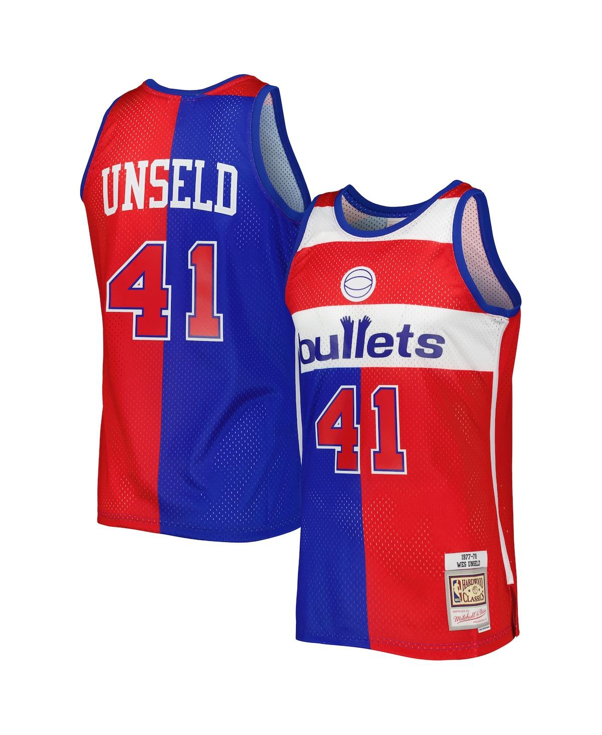 Men's Mitchell & Ness Wes Unseld Red Washington Bullets Hardwood Classics 1977-78 Split Swingman Jersey - Red