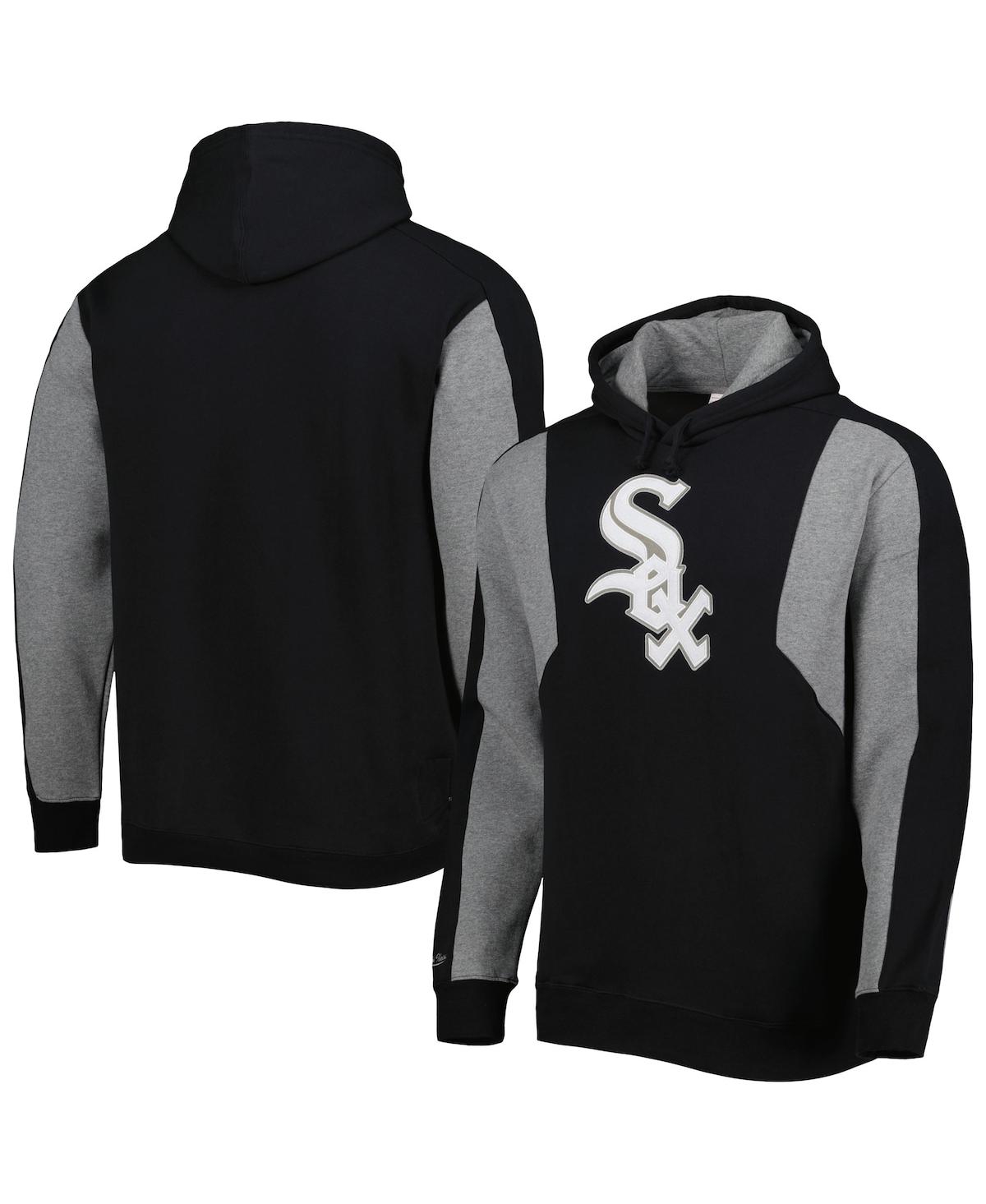 Mitchell & Ness Men's  Black, Gray Chicago White Sox Colorblocked Fleece Pullover Hoodie In Black,gray