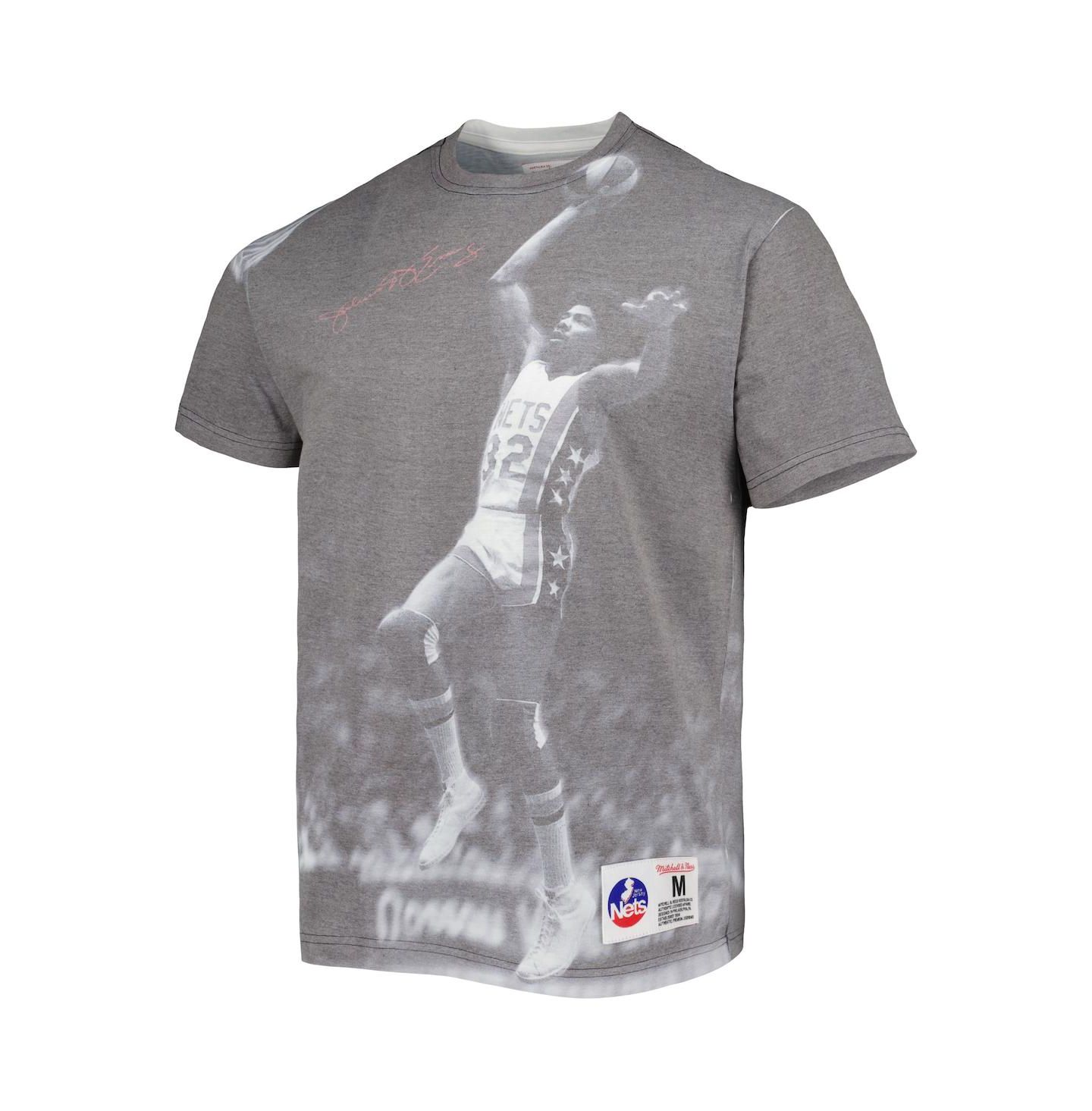 Мужская футболка Mitchell & Ness Julius Erving Heather Gray New York Nets Above The Rim — фото 3