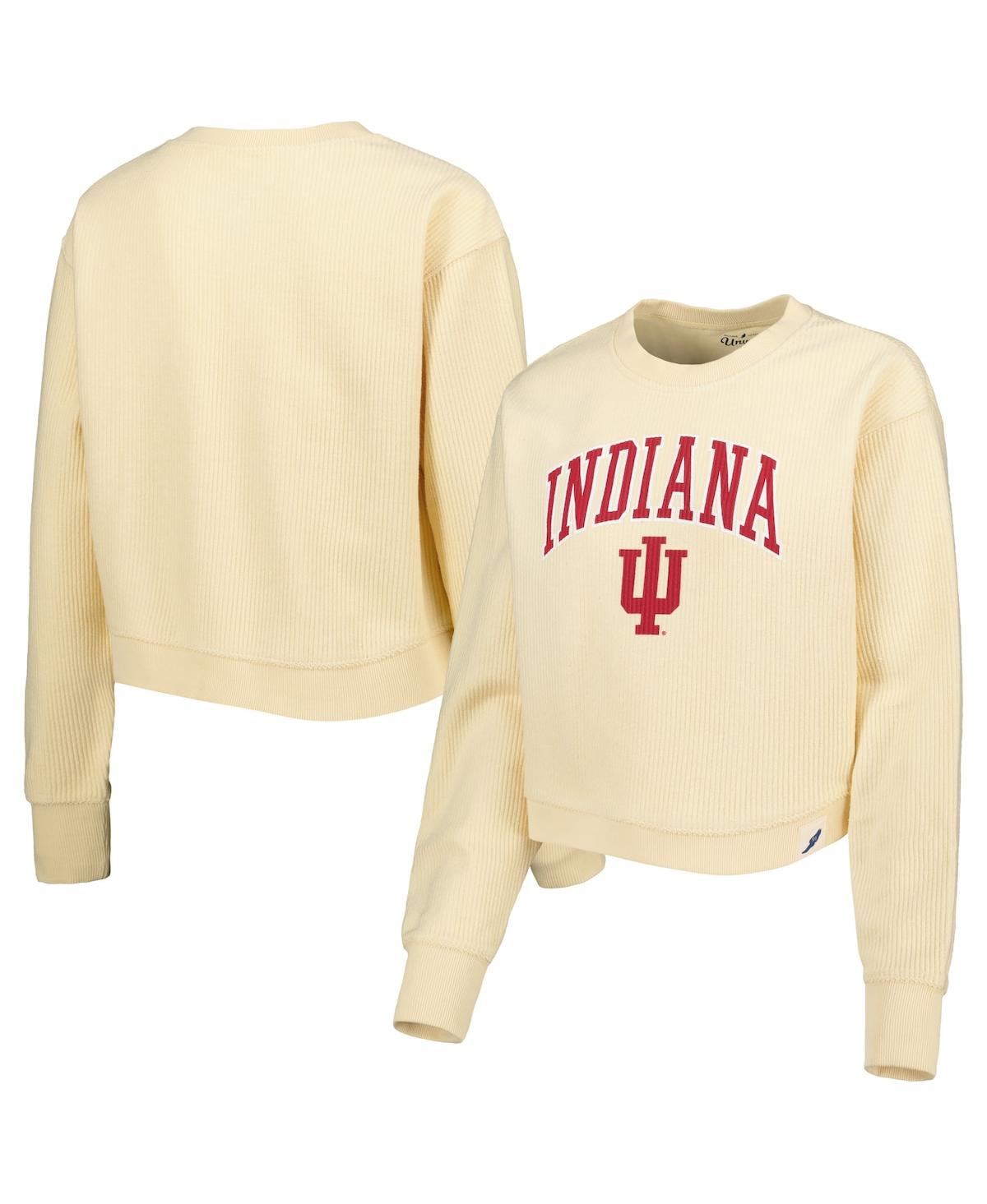 Women's League Collegiate Wear Cream Indiana Hoosiers Classic Campus Corded Timber Sweatshirt - Cream