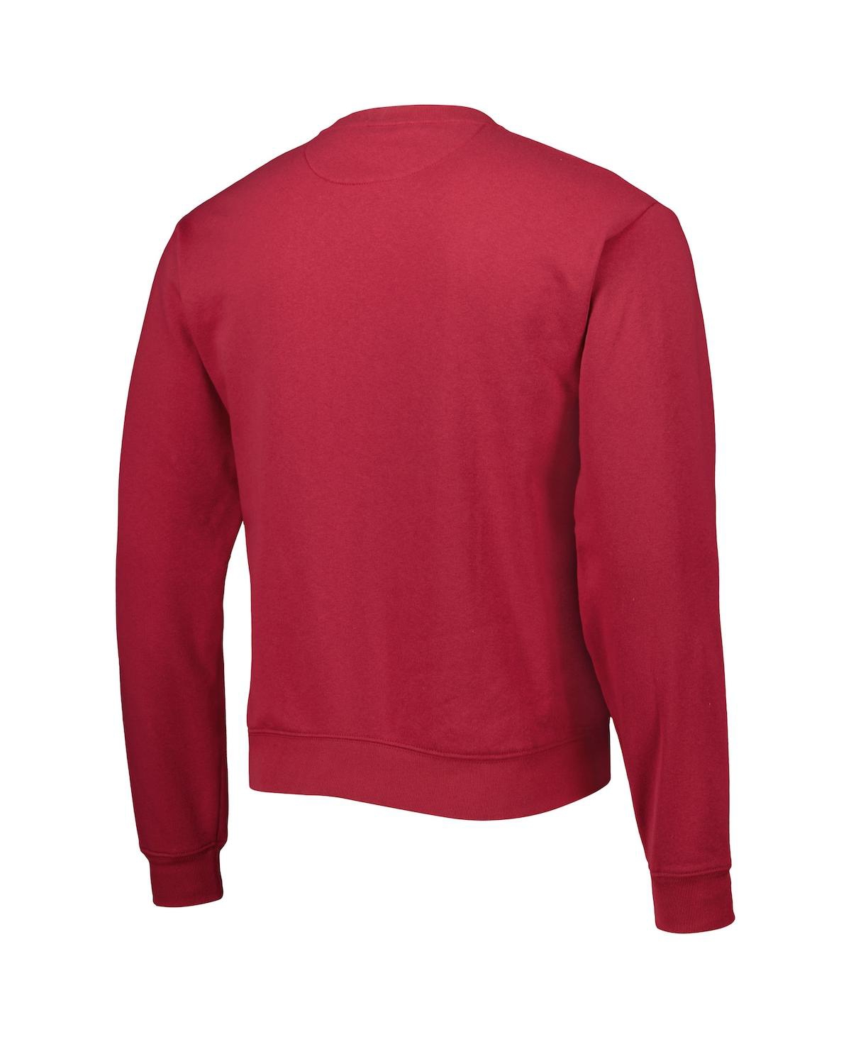 Shop League Collegiate Wear Men's  Crimson Alabama Crimson Tide 1965 Arch Essential Fleece Pullover Sweats