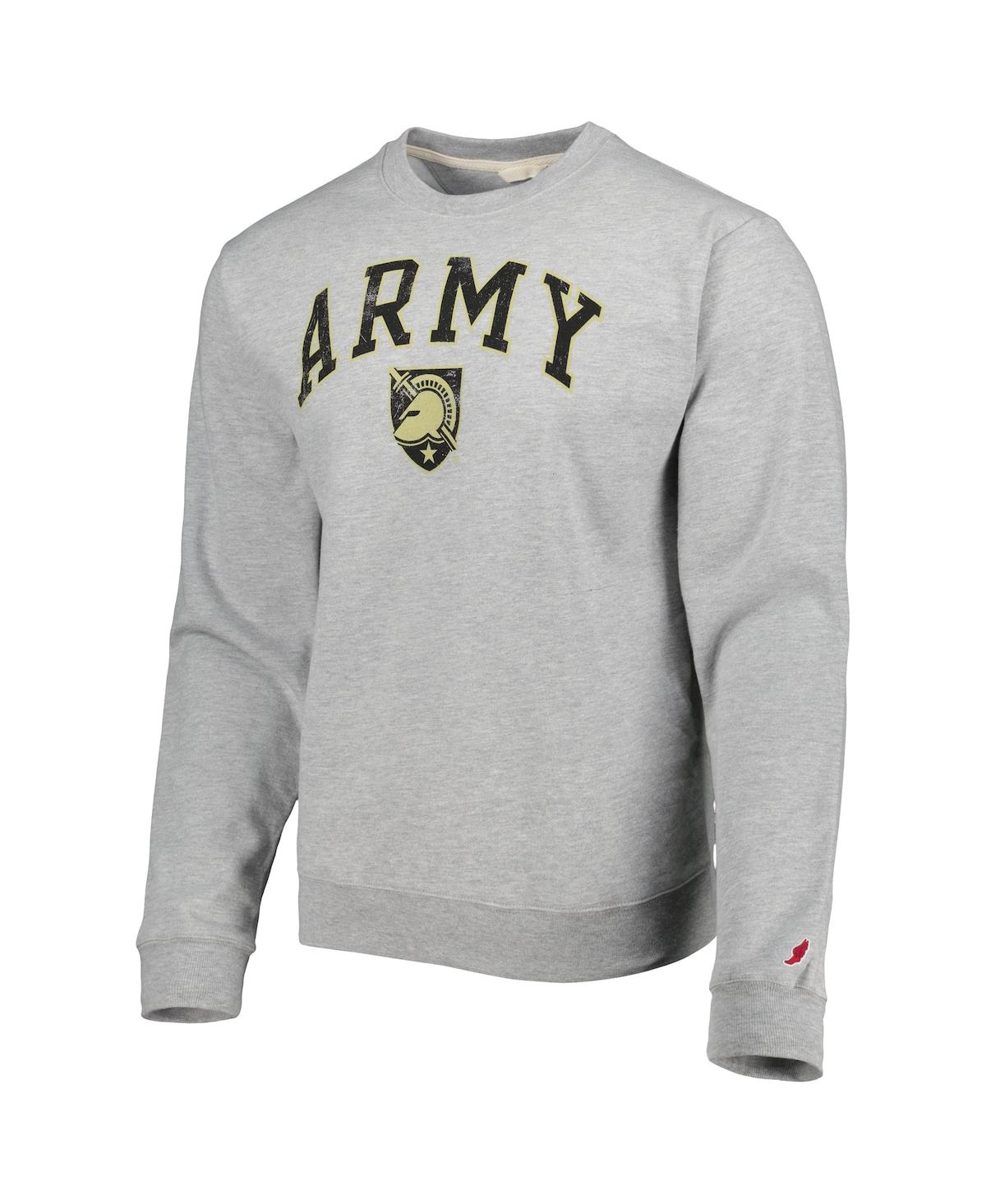 Shop League Collegiate Wear Men's  Gray Army Black Knights 1965 Arch Essential Fleece Pullover Sweatshirt