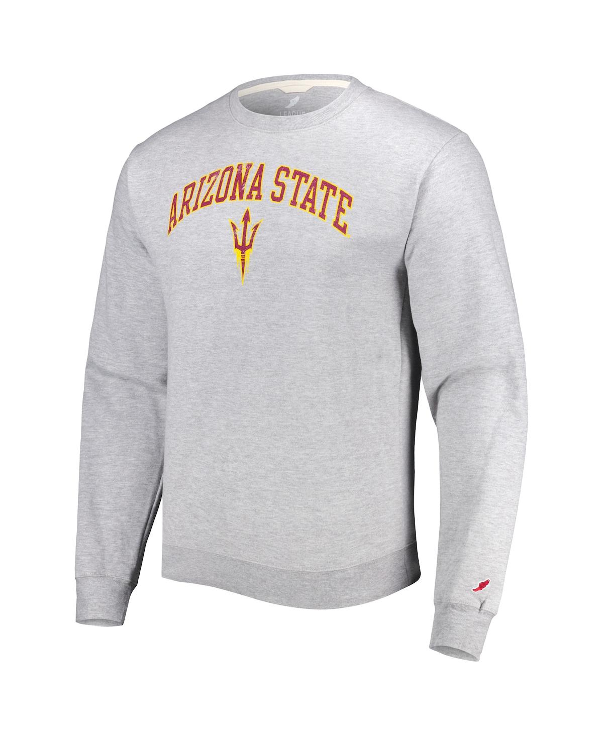 Shop League Collegiate Wear Men's  Gray Arizona State Sun Devils 1965 Arch Essential Pullover Sweatshirt