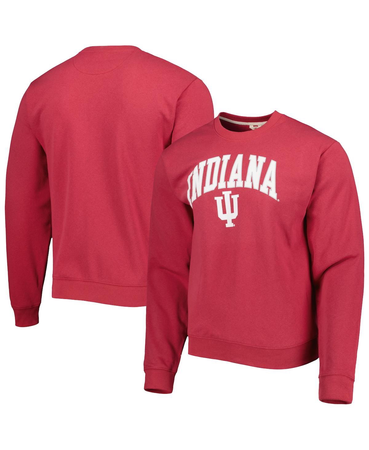 Shop League Collegiate Wear Men's  Crimson Indiana Hoosiers 1965 Arch Essential Fleece Pullover Sweatshirt