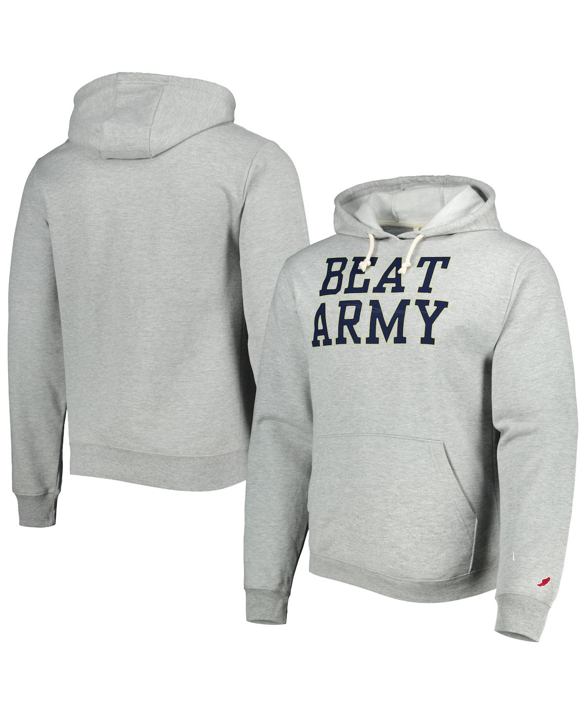Shop League Collegiate Wear Men's  Gray Navy Midshipmen Local Essential Fleece Pullover Hoodie