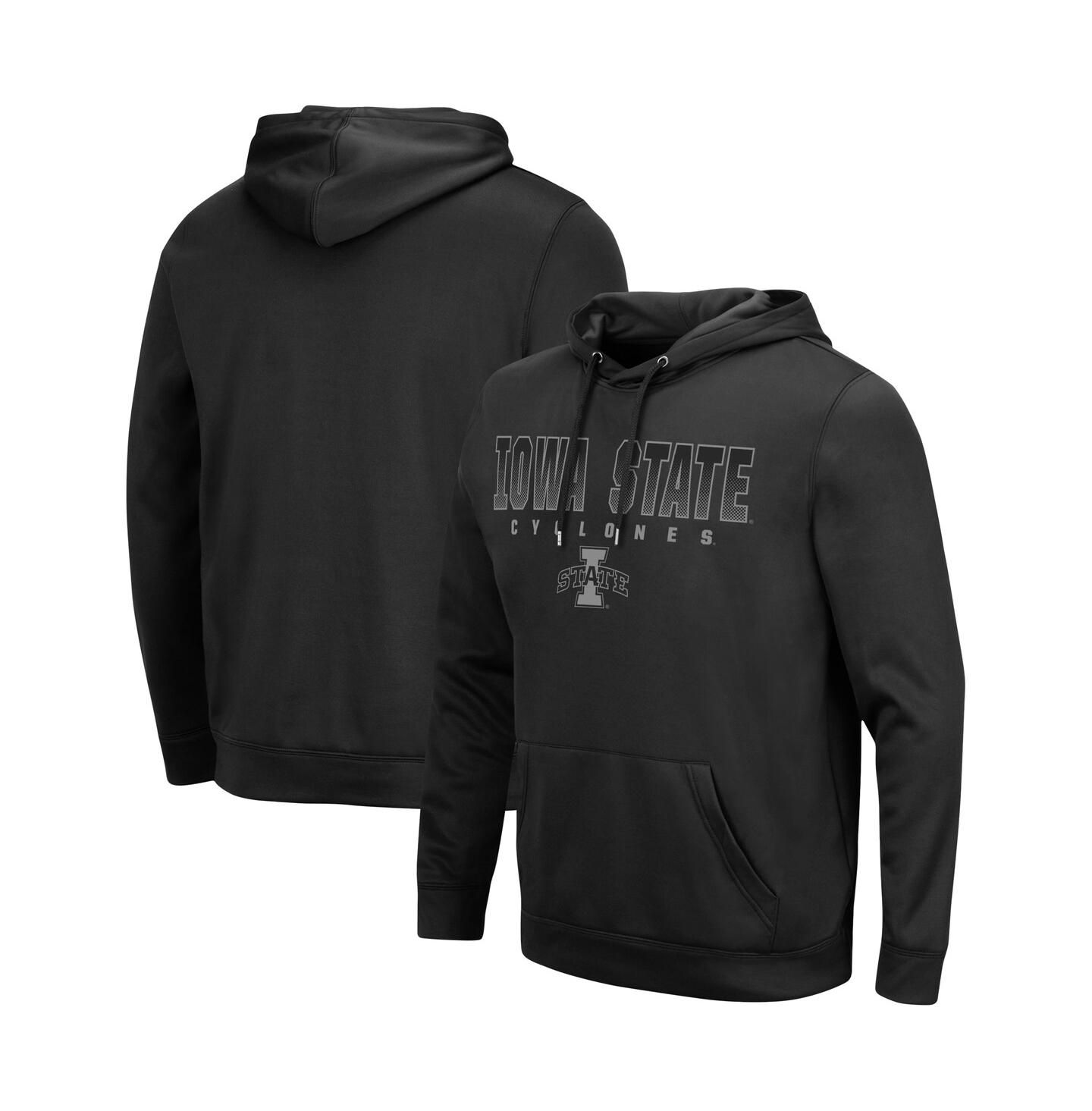 Мужское худи Colosseum Black Iowa State Cyclones Blackout 3.0 Pullover — фото 1