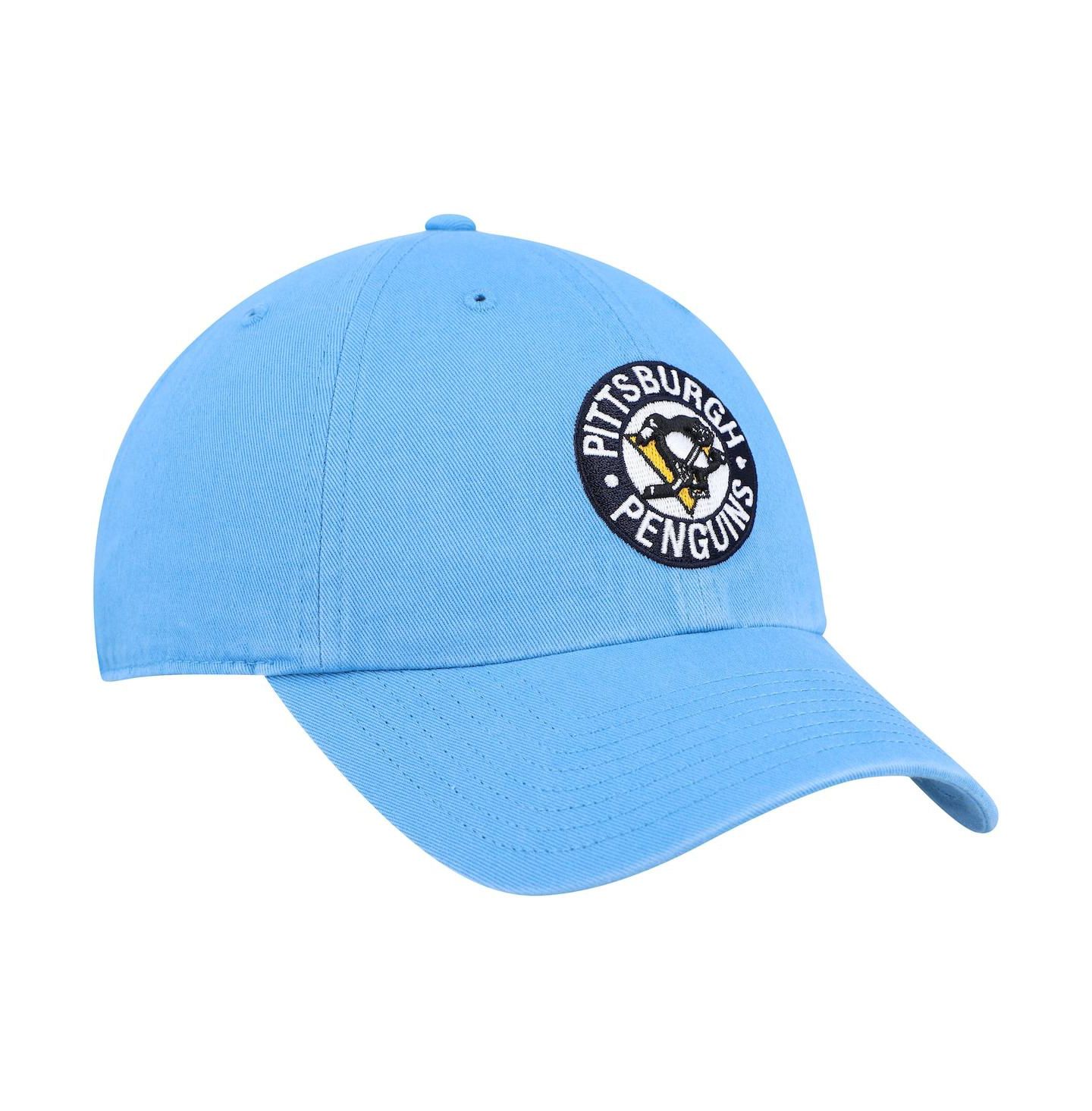 Мужская кепка '47 Brand Light Blue Pittsburgh Penguins Clean Up Adjustable Hat — фото 3