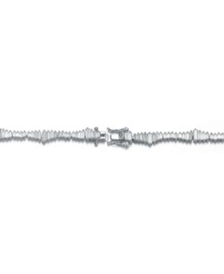 White Gold Plated Clear Cubic Zirconia Tennis Bracelet