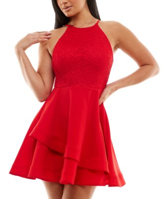 B Darlin Juniors' Lace-Bodice A-Line Dress - Macy's