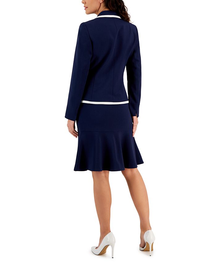 Le Suit Women's Two-Button Skirt Suit, Regular and Petite Sizes