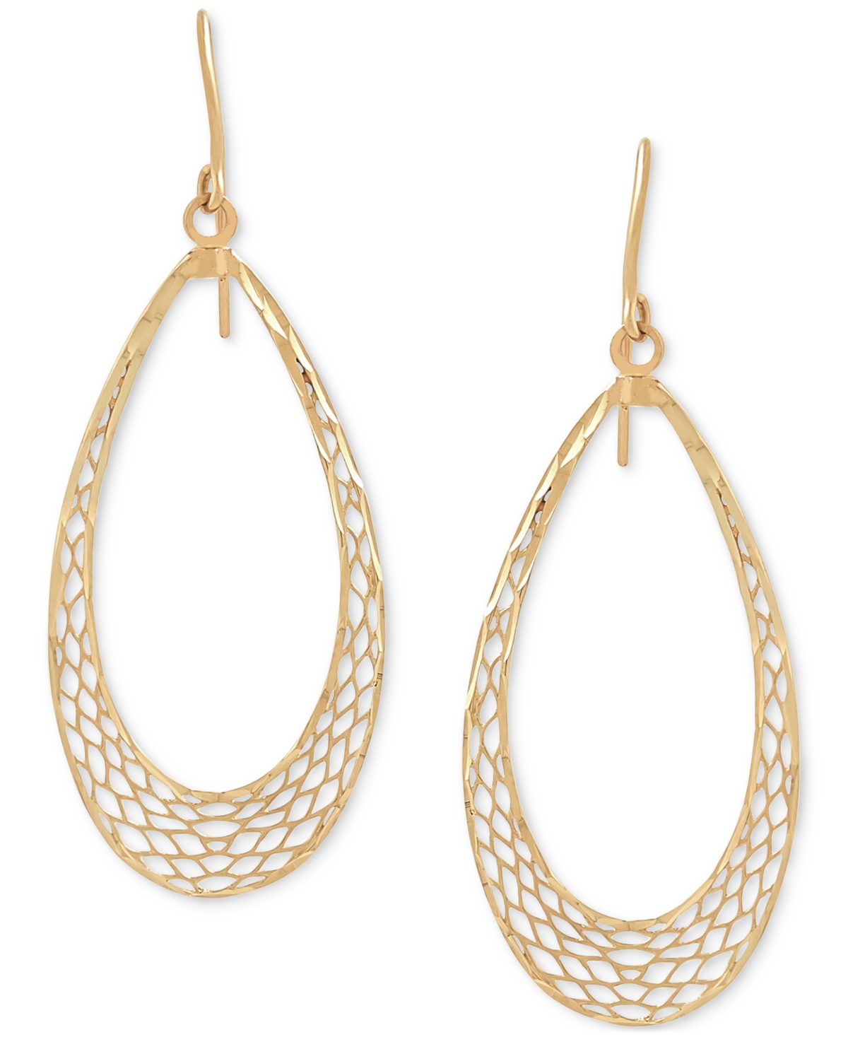 Macy's Graduated Openwork Teardrop Drop Earrings In 10k Gold, Created For  In K Yellow Gold