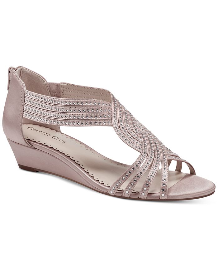 Charter Club Ginifur Wedge Sandals, Created for Macy's & Reviews - Sandals  - Shoes - Macy's