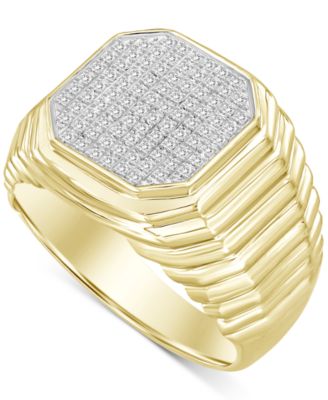 Macy's - Men's Diamond Octagon Cluster Ring (1/4 ct. t.w.) in 10k Gold