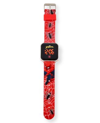 Children's Spiderman Light Emitting Diode Red Silicone Strap Watch 32mm