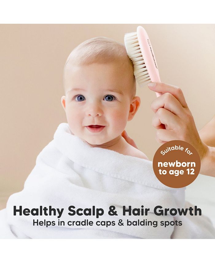 KeaBabies Baby Hair Brush, Oval Cradle Cap Brush, Soft Baby Brush for Infant, Newborn Hairbrush