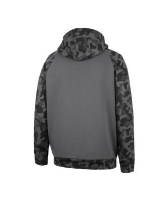 Men's Charcoal Iowa Hawkeyes OHT Military-Inspired Appreciation Camo Stack Raglan Pullover Hoodie