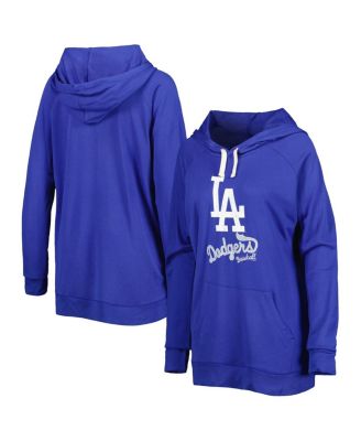 Women's Royal Los Angeles Dodgers Pre-Game Raglan Pullover Hoodie